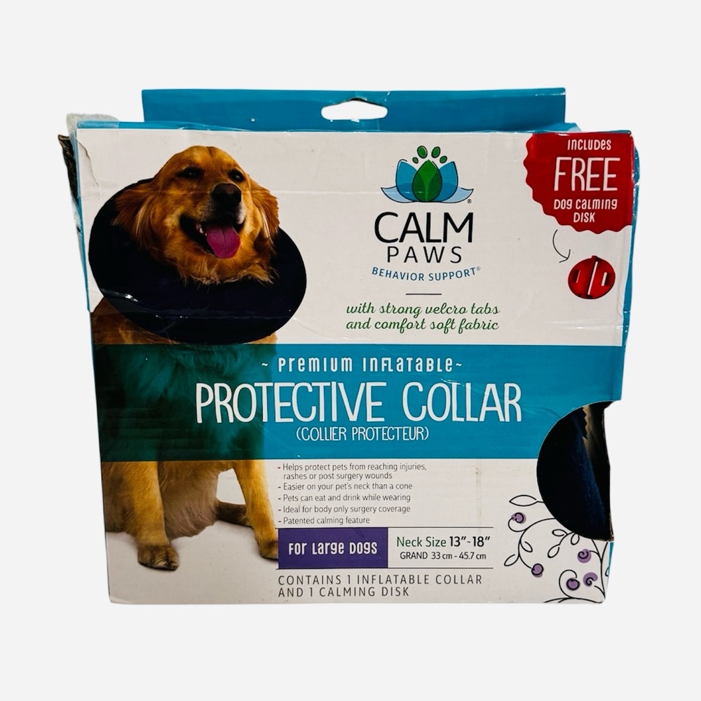 Calm Paws Premium Inflatable Protective Dog Collar - Large (13"-18")